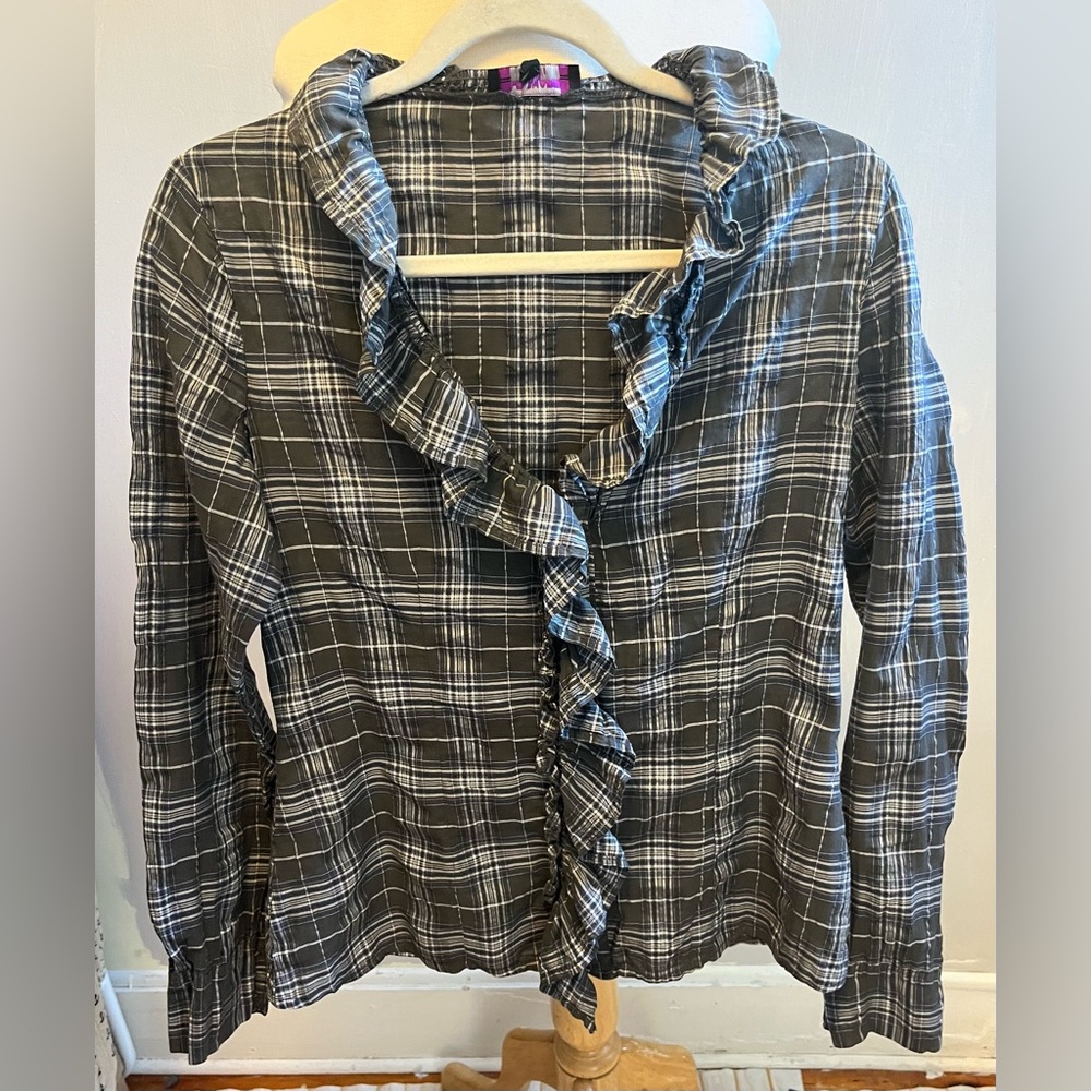 Le Phare De La Baleine Ruffle Poet Blouse Made in France Size M
